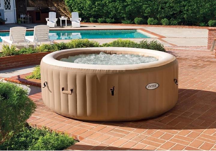 Intex PureSpa Bubble Massage Aufblasbarer Whirlpool Ø196 x 71 cm - Sahara Tan