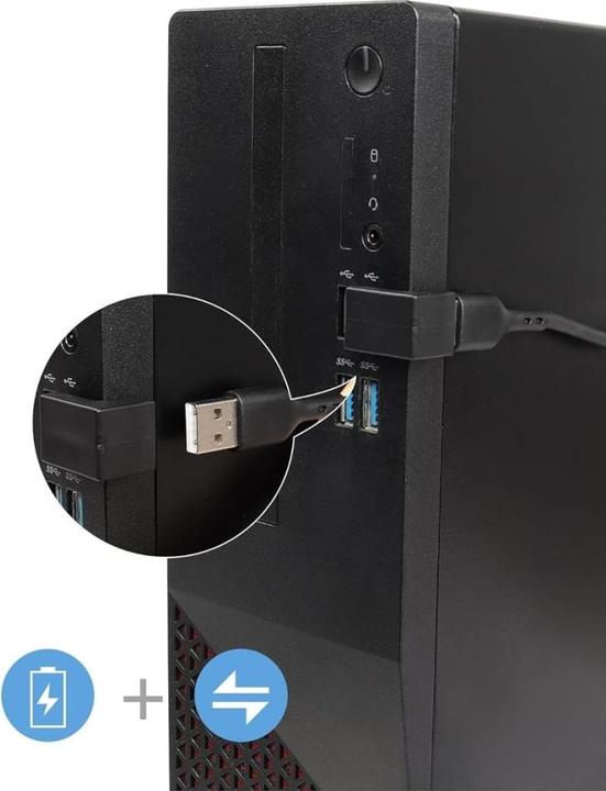 Actual product image PowerGuard USB-A to USB-A 180 degree angle U-shape down adapter (male/female) (USB 3.1)