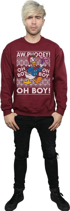 Actual product image Disney Mens Donald Duck Christmas Fair Isle Sweatshirt (XL)