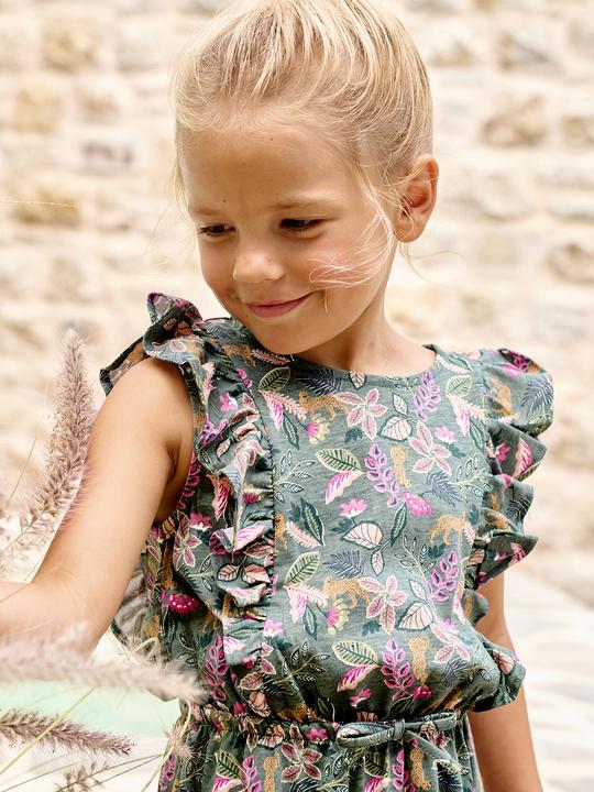 Image du produit Vertbaudet Bedrucktes Mädchen Jerseykleid mit Volantärmeln (92)