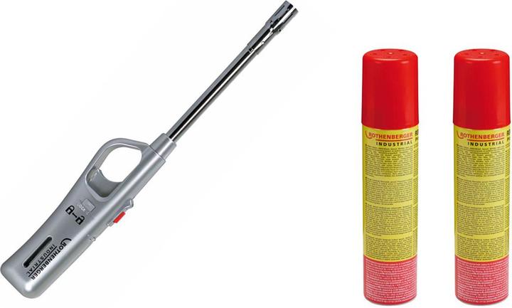 Actual product image Rothenberger Industrial 1x Gasanzünder Sturmsicher inkl. 2x Rofill Gas 100 ml