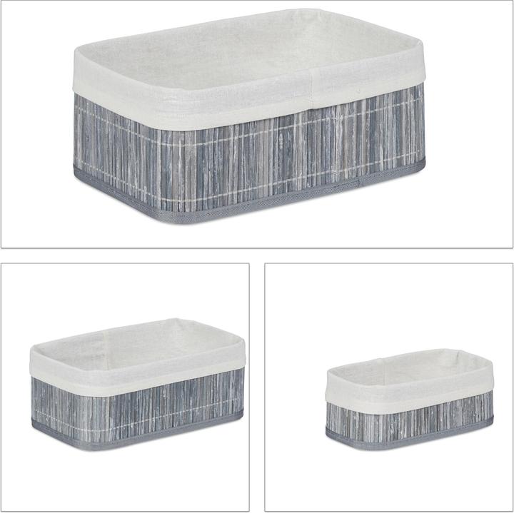 Actual product image Relaxdays Bathroom Storage Basket Set (3 x, 30 x 20 x 12.5 cm)