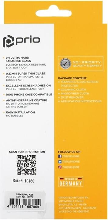 Image du produit prio Verre de protection d'écran pour Samsung A51 transparent (1 pièce(s), Samsung Galaxy A51 5G, Samsung Galaxy A51)