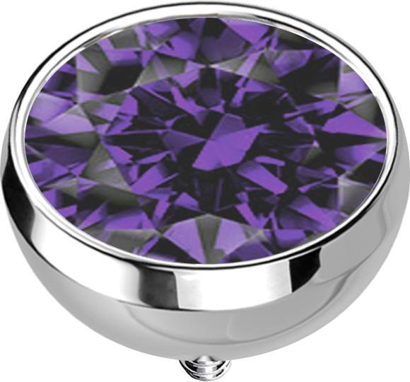 Produktbild Star Piercing Dermal Anchor Halbkugel silber mit Kristall tanzanite (ohne Messing, Titan G23)