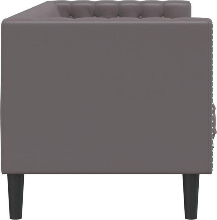 Image du produit VidaXL Canapé Chesterfield 3 places Fauteuil Canapé rembourré Gris Similicuir (Chesterfield)