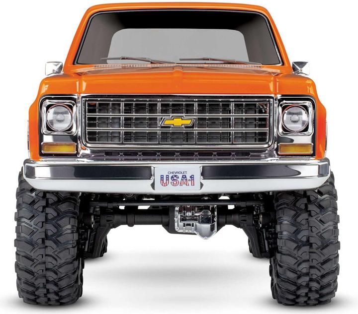 Immagine prodotto Traxxas TRX-4 79 Chevy Blazer arancione/bianco 1/10 Crawler RTR spazzolato, Clipless, senza batteria e (RTR pronto all'uso)