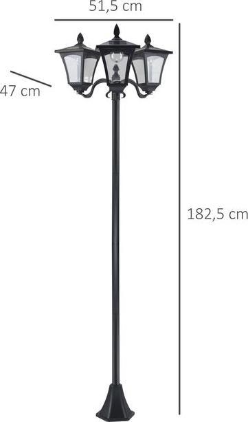Image du produit Swisshandel24 Lanterne solaire de jardin à 3 flammes Lanterne solaire de chemin avec LED 120 lumens IP44 201 (120 lm, IP44)