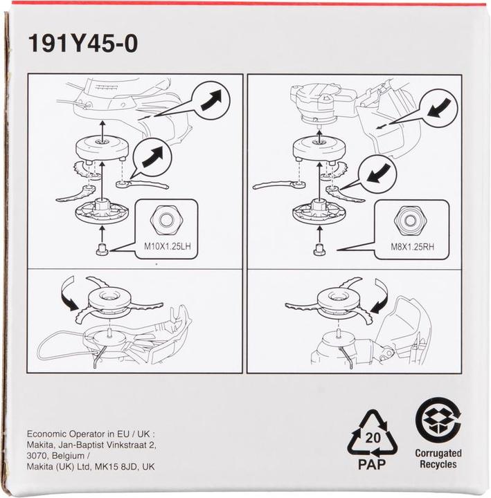 Produktbild Makita 191Y45-0 Messerkopf (Rasentrimmer, Rasenmäher Messer + Ersatzmesser Gartenmaschinen)