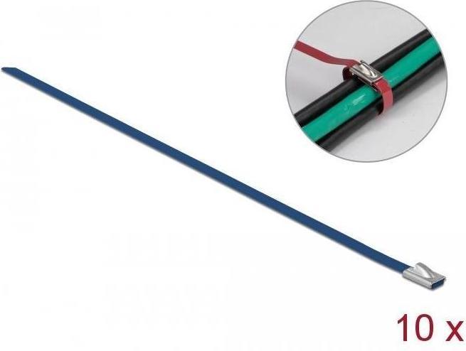 Produktbild Delock Edelstahlkabelbinder 300x4,6 10 Stk. (Metallkabelbinder, 300 mm, 10 Stk.)