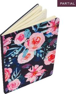 Actual product image Craft Buddy Pretty pink flowers, crystal art notebook