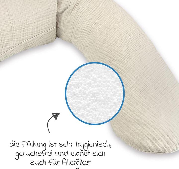 Actual product image Theraline Nursing pillow "The Original" with micro pearl filling incl. cover 190 cm (40 cm)