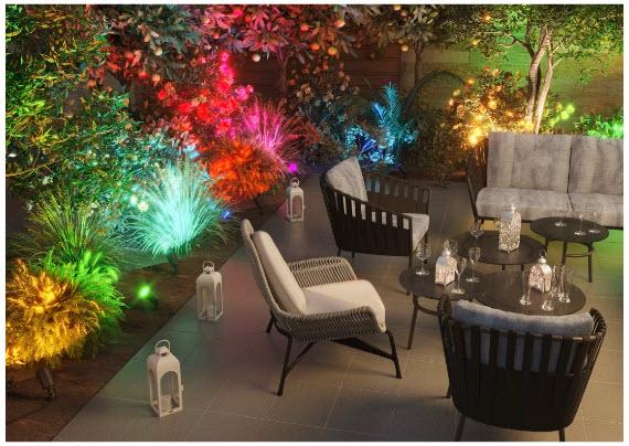 Image du produit Hama Lampe de jardin WLAN avec piquet de terre, étanche, colorée, intensité lumineuse variable (450 lm, IP65)