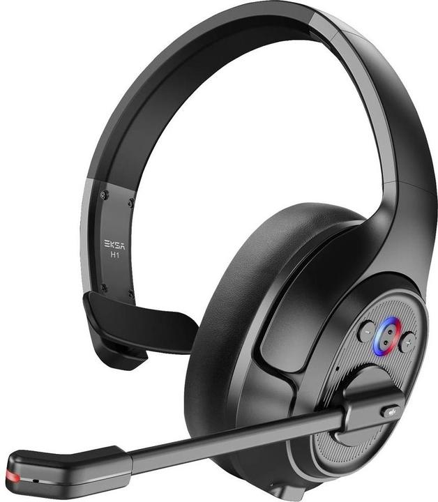 Actual product image Eksa H1 On Ear Headphones Bluetooth®, Wireless Black Microphone Noise Cancelling (Wireless, USB-C)