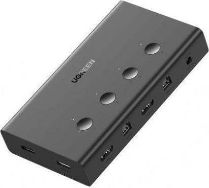 Produktbild Ugreen KVM (Keyboard Video Mouse) Switch 4 x 1 HDMI (Female) 4 x USB (Female) 4 x USB Type B (Female) Black