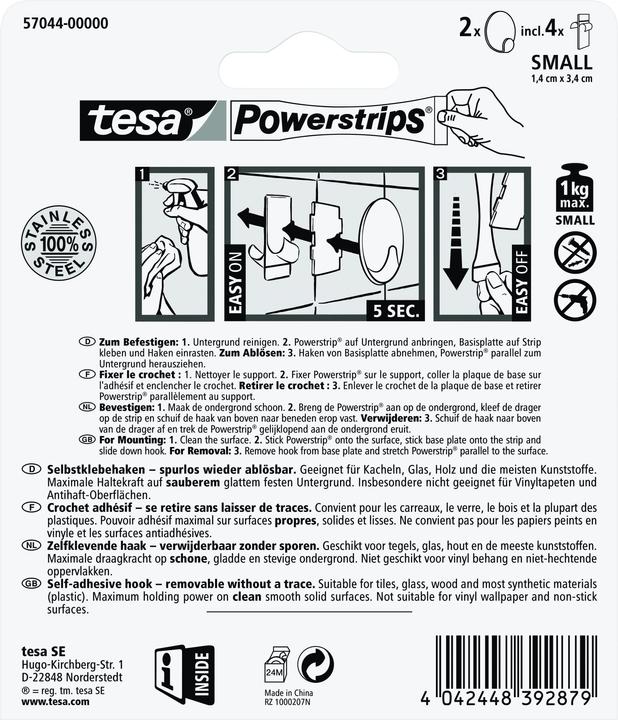 Actual product image tesa Powerstrips hook SMALL metal round
