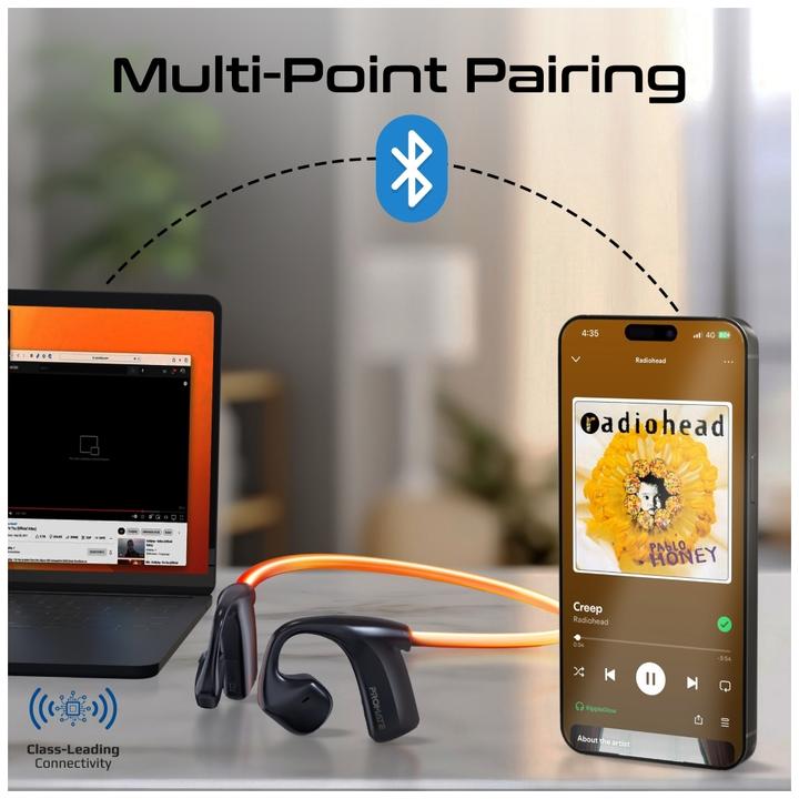 Produktbild ProMate RippleGlow-Black Bluetooth Kopfhörer (18 h, Kabellos)