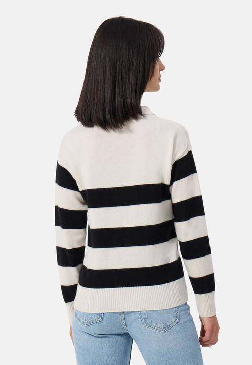 Immagine prodotto Cash-Mere Kaschmir Pullover mit Polokragen gestreift (S)