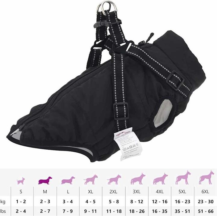 Produktbild VidaXL Hundemantel mit Geschirr Wasserdicht Reflektierend (32, Hundemantel)