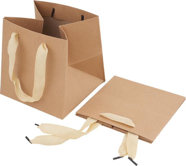 Produktbild VBS Kraftpapiertüte quadratisch, 2 Stück (Geschenkbox, 2 x)