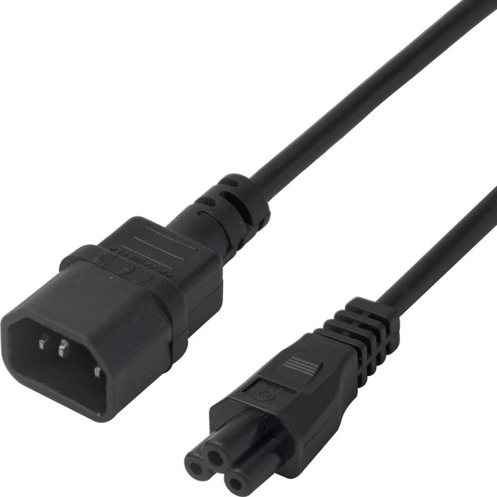 Actual product image Deltaco Power cable IEC C14 to IEC C5, 2m - Black (2 m)