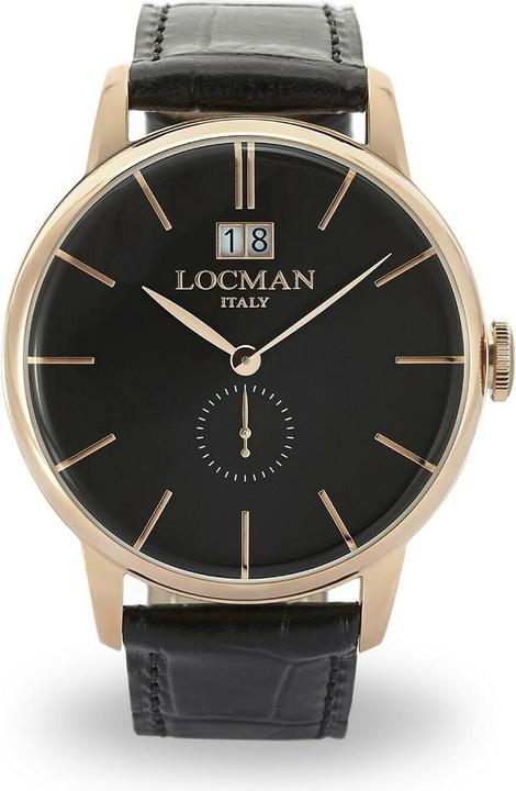 Produktbild Locman Italy Herrenuhr 1960 Big Date schwarz/roségold PVD Ref. 0252 (Analoguhr, 41 mm)