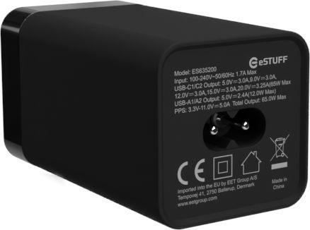 Immagine prodotto eSTUFF Caricatore multiplo PD65W 2C+2A (65 W)
