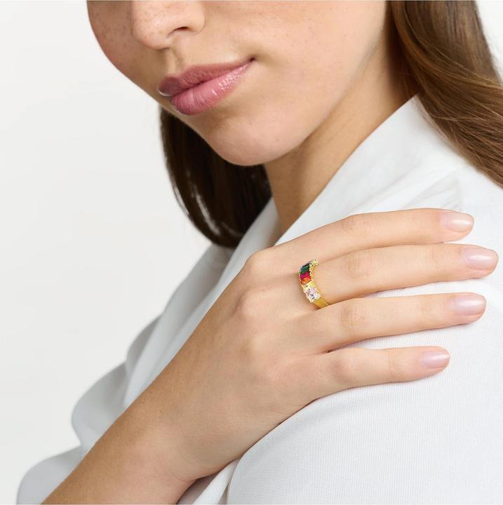 Actual product image Thomas Sabo Ring colorful stones gold (52, 925 Silver)