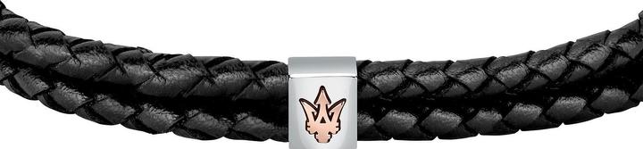 Produktbild Maserati Leather Armband (22 cm, Edelstahl, Leder, Recycelt)