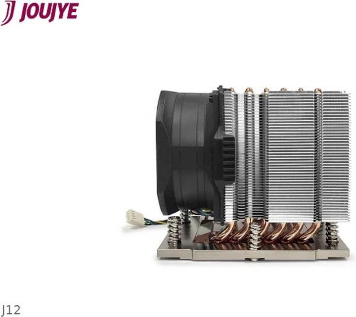 Actual product image Dynatron J12 AMD Genoa SP5 cooler 3U active Aluminum Stacked Fins with Heat Pipes and Copper Heat Sp (105 mm)
