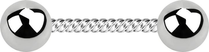 Produktbild Star Piercing Micro Barbell silber geflochten mit zwei Kugeln (Chirurgenstahl 316L, ohne Messing)