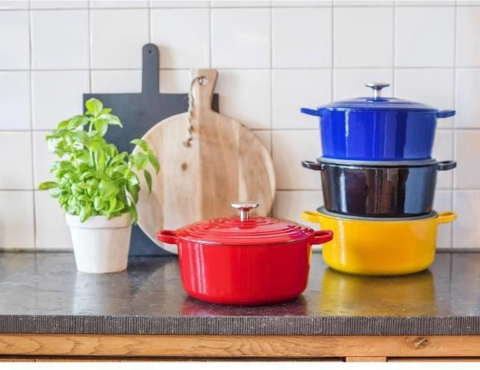 Actual product image BK Bourgogne Braadpan - 24 cm - Chili Red (24 cm, Casserole + Stewpot, Cast iron)