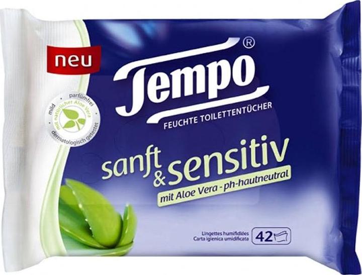 Produktbild Tempo Feuchttücher sanft&sensitiv Aloe Vera (42 Stück)