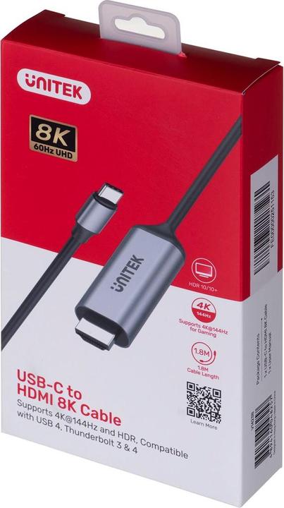 Immagine prodotto Unitek Cavo USB USB-C - HDMI 1,8 m Szary (V1423B) (1.80 m, HDMI)