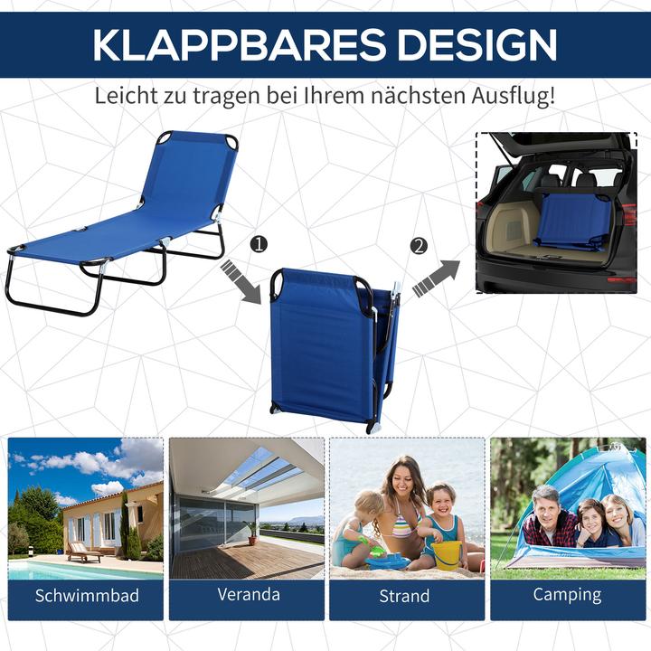 Actual product image Outsunny Sun lounger with sunshade (187 cm)