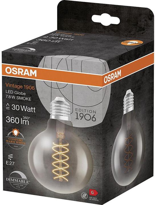 Produktbild Osram Vintage 1906 Led Classic Slim Filament Globe (E27, 7.80 W, 360 lm, 1 x, G)
