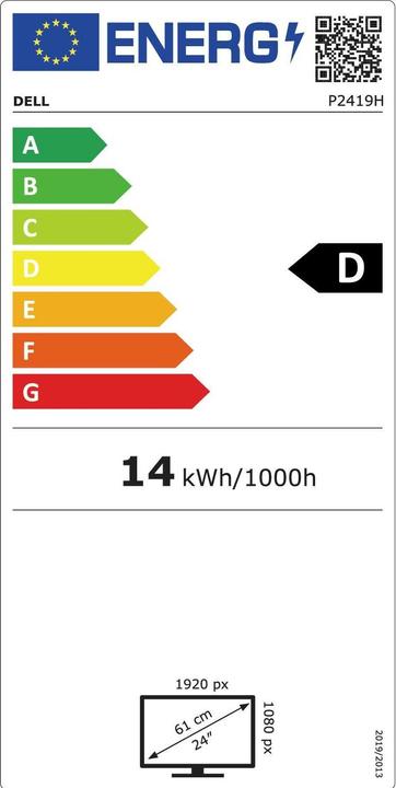 Energie-Label Dell P2419H (1920 x 1080 Pixel, 24")