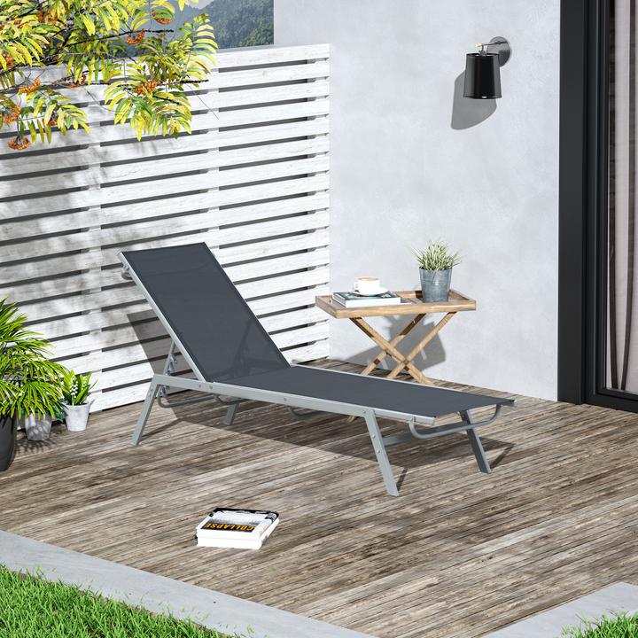 Actual product image Outsunny Garden lounger with adjustable backrest (170 cm)