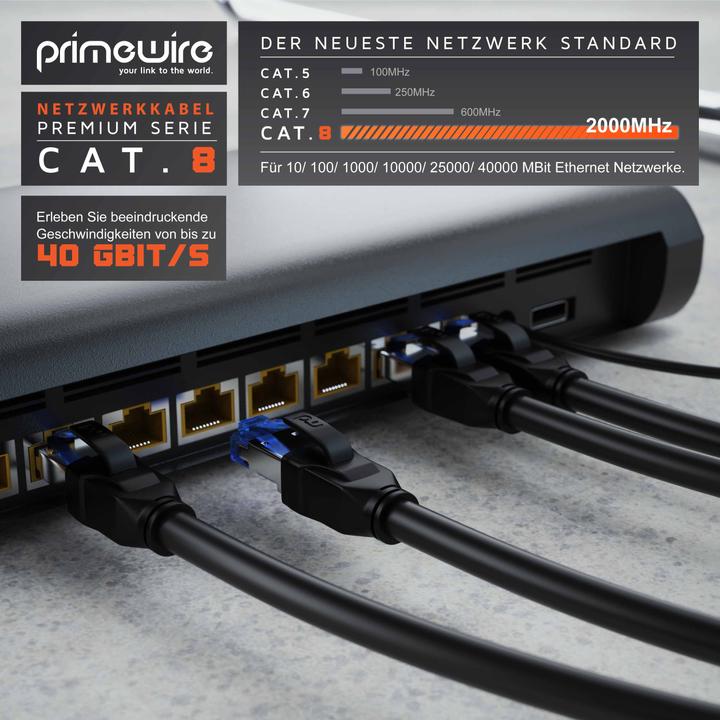 Image du produit Primewire Netzwerkkabel (S/FTP, CAT8.1, 5 m)