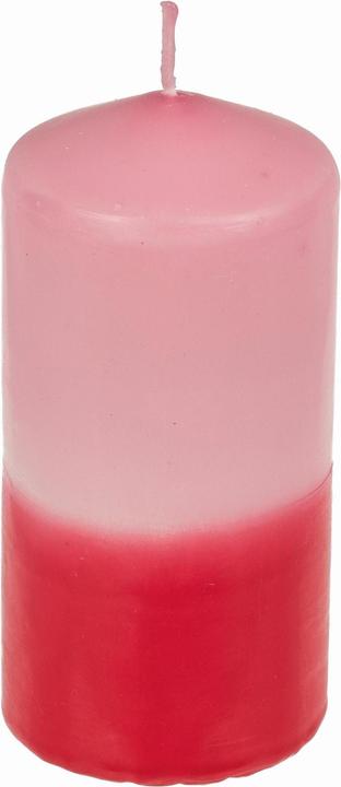 Produktbild G. Wurm Stumpenkerze mit Farbverlauf 12 x 6 cm, Rosa/Rot (1 Stk.)