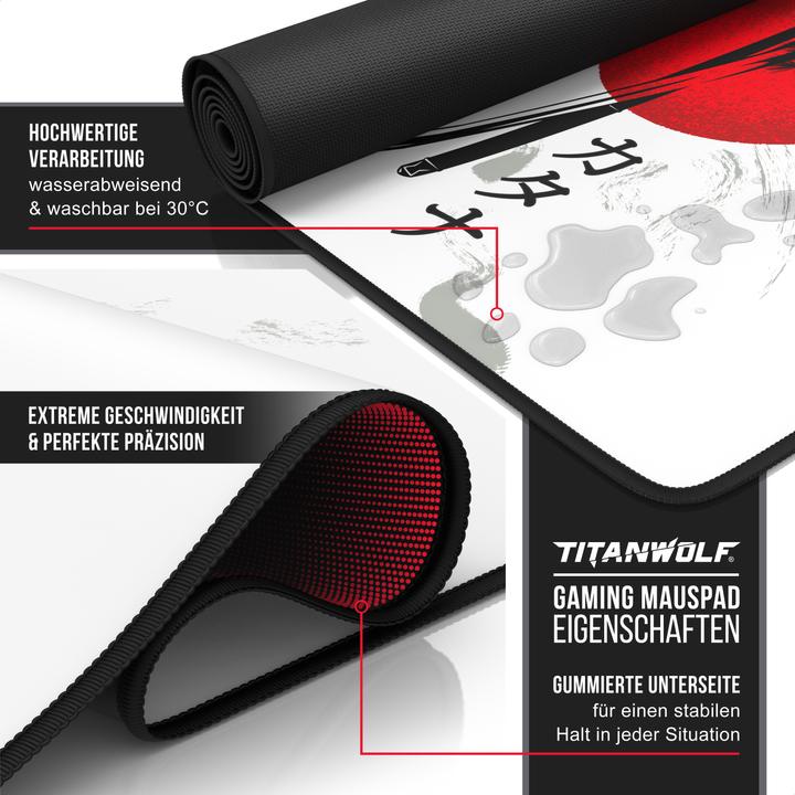 Actual product image Titanwolf Gaming Mouse Pad, 900 x 400mm XXL Speed Gaming Mouse Mat, Mousepad Extra Large Surface, Japan Ink (XXL)
