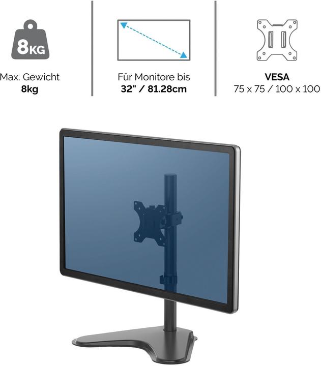 Immagine prodotto Fellowes Braccio per monitor singolo indipendente Serie Professional (Tavolo, 32")
