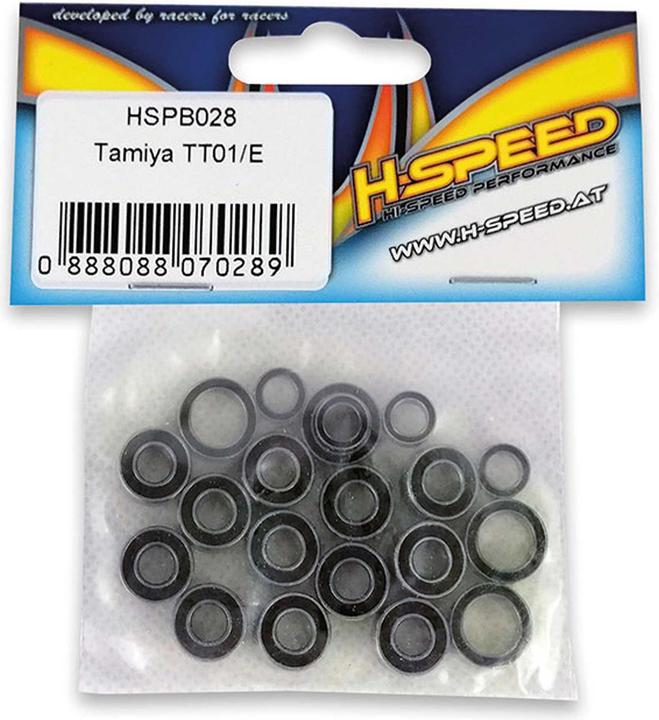 Image du produit H-Speed jeu de roulements à billes pour tamiya tt-01/e 20pcs. avec joint en caoutchouc, huilé, inoxydable