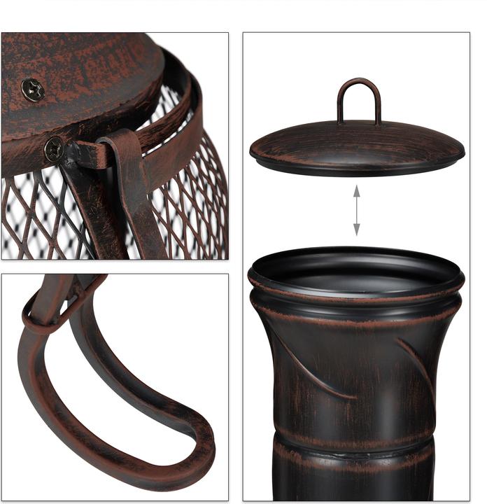 Actual product image Relaxdays Garden Chiminea Grey