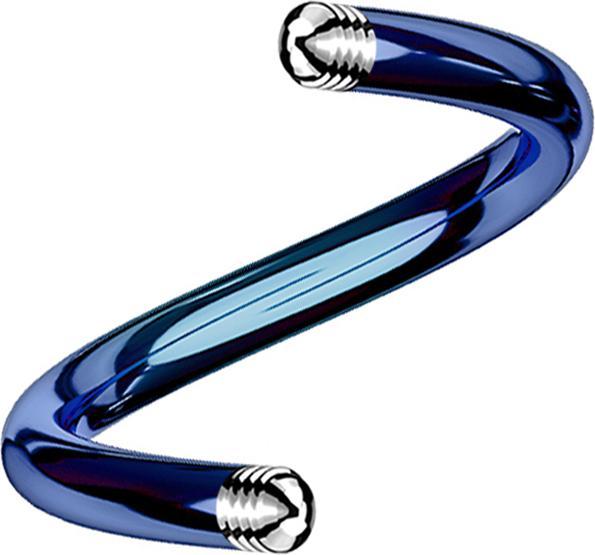 Produktbild Star Piercing Micro Spiralen-Stab dunkelblau (Chirurgenstahl 316L)