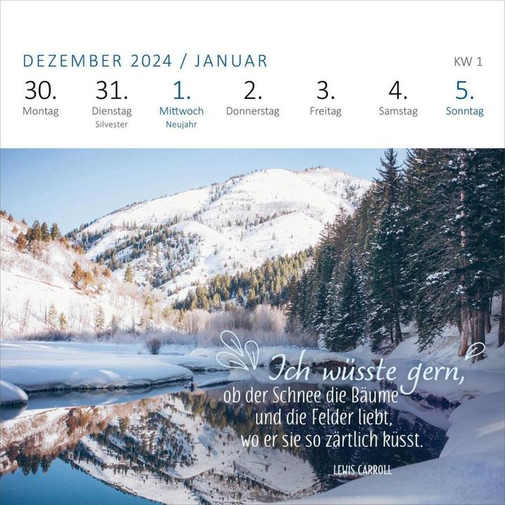 Actual product image Mini weekly calendar 365 days of sunshine in your heart 2025 (German)