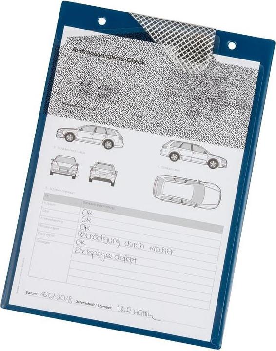 Actual product image Eichner Order bag with velcro fastener, cord and 2 compartments DIN A4 blue (A4)