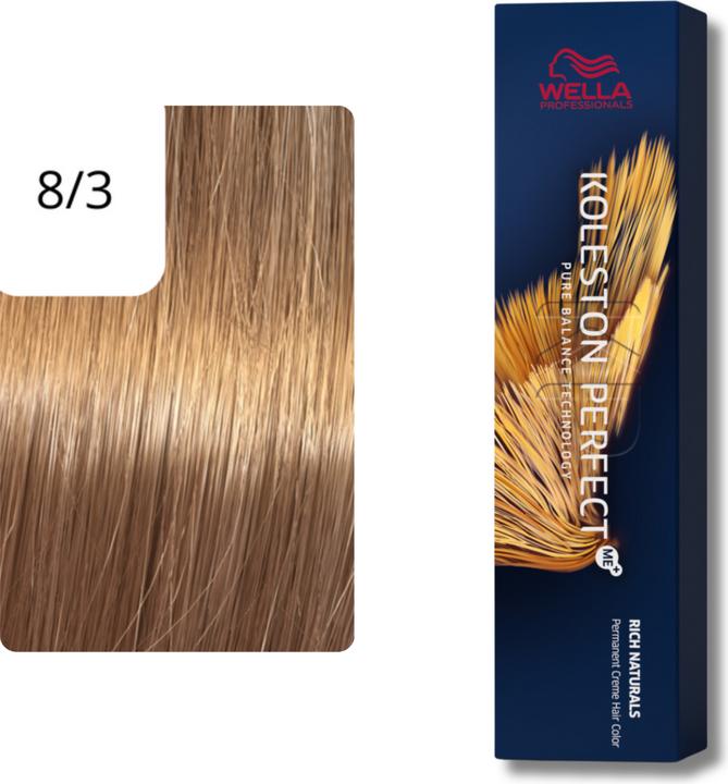 Actual product image Wella Koleston Perfect Me+ Rich Naturals (8/3 light blonde natural-gold)