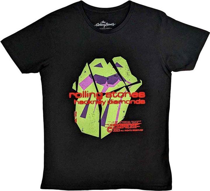 The Rolling Stones T Shirt Hackney Diamonds Neon Tongue Official Black M (M)