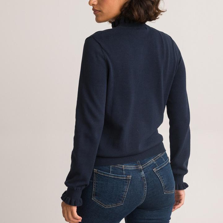 Produktbild La Redoute Collections Pullover mit gerüschtem Stehkragen und langen Ärmeln (XXL)