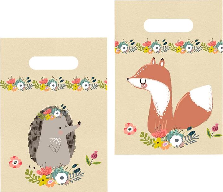 Produktbild Natura Punto 6er-Set Geschenktüten Igel und Fuchs mit Henkel, 23 cm (Geschenkbox, 6 x)